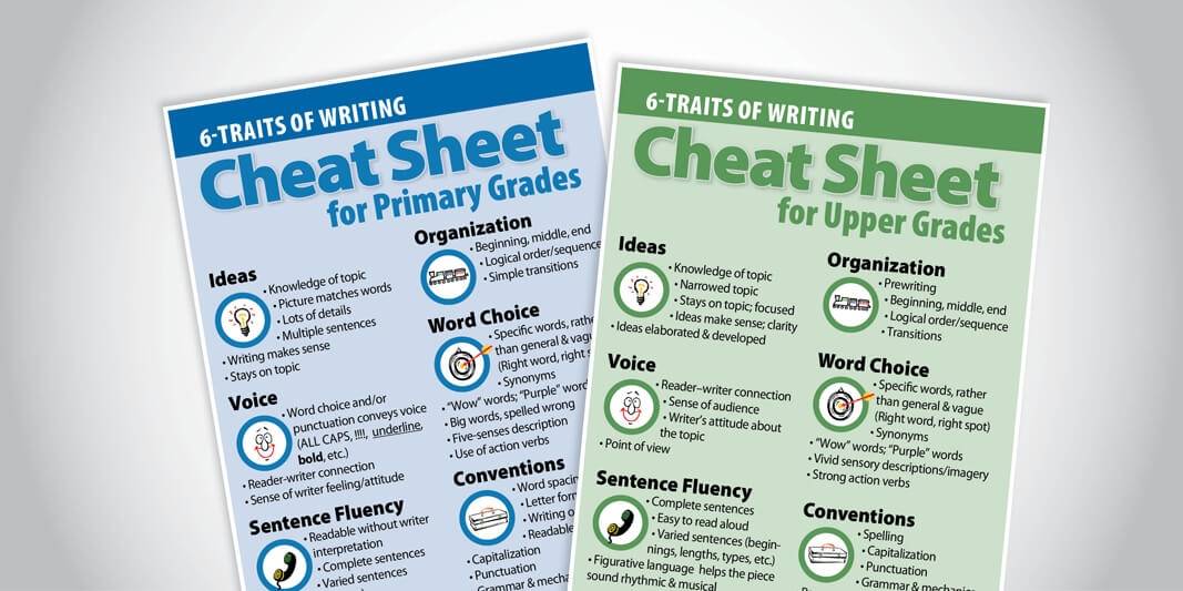 Use a Cheat Sheet to recognize the 6 Traits of Writing