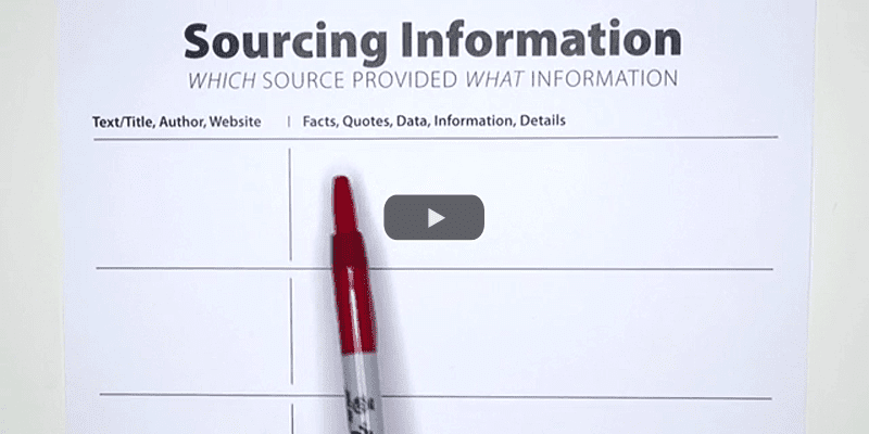 Organize information collected from sources