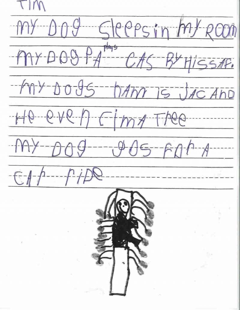 Anchor Paper: Kindergarten Student Sample - "My Dog"