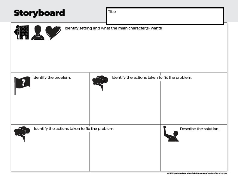Storyboard with Somebody, Wanted, But, So, Then icons
